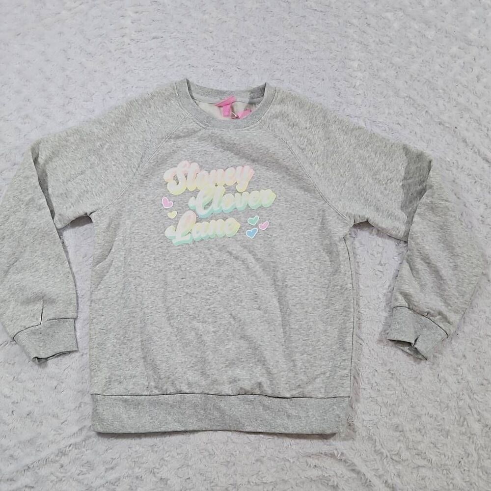 Stoney Clover Lane x Target pastel rainbow grey sweatshirt womens size small